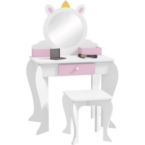 Zoomie Kids Granada Kids Dressing Table Set White 87cm H X 34cm W X 55cm D