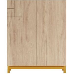 Rebrilliant 18 Pair Shoe Storage Cabinet Light Oak/Mustard 18