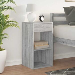 17 Stories Vidaxl bedside table with drawer 35 x 34 x 66.5cm Grey/Sonoma 66.5cm H X 35cm W X 34cm D