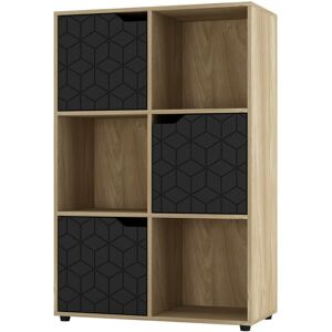 17 Stories Berrie Bookcase Oak/Black 90.5cm H X 60cm W X 29cm D