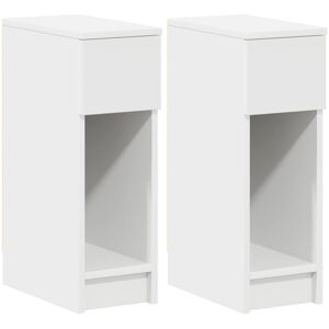 17 Stories Vidaxl bedside tables with drawer. 2 pieces 20 x 36 x 60cm White 60cm H X 20cm W X 36cm D