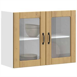 17 Stories Kitchen Wall Cabinet With Glass Door Lucca Engineered Wood 60cm H x 80cm W x 31cm D