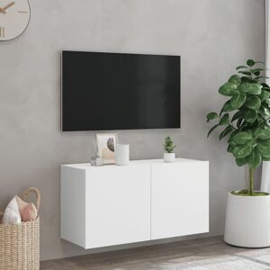 17 Stories TV Cabinet Wall-Mounted Grey Sonoma 80X30x41 Cm White 40
