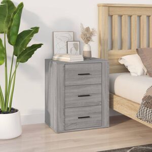 Ebern Designs Javoney 3 Drawer Bedside Table Grey 60cm H X 50cm W X 36cm D