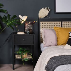 17 Stories Tenaya 1 Drawer Bedside Table Black 70cm H X 45cm W X 35cm D
