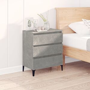 George Oliver Caraban 3 Drawer Bedside Table Light Grey/Black 70cm H X 60cm W X 35cm D