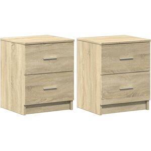 Alpen Home Bedside Cabinets 2 Pcs With 2 Drawers 40X36x50 Cm Sonoma Oak 50cm H X 40cm W X 36cm D