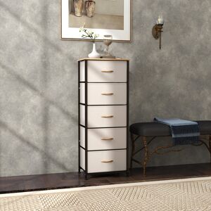 17 Stories Fabric Dresser Cream White 116cm H X 45cm W X 30cm D