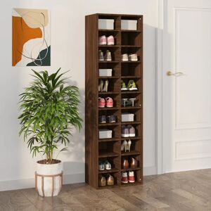 Ebern Designs vidaXL Shoe Cabinet 54 x 34 x 183 cm Engineered Wood Brown Oak 22