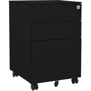 Inbox Zero 3 Drawer Filing Cabinet Black 39cm H X 45cm W X 60cm D