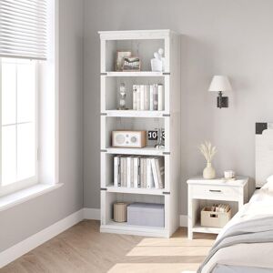 Alpen Home 3/5 Tier Bookcase, Freestanding Wooden Bookshelf Storage Organizer Display Shelf, Bookcase Shelving Unit for Display of Books & Home Decor White (5 Shelves) 171.2