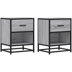 Borough Wharf Bedside Cabinets 2 Pcs Smoked Oak 40X31x50 Cm Engineered Wood Grey Sonoma 50cm H X 40cm W X 31cm D