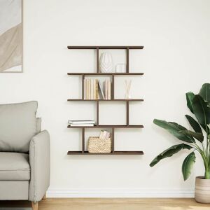 Latitude Run Wall Cube Shelf 12 Compartments Grey Sonoma Engineered Wood Smoked Oak 100cm H X 70cm W X 18cm D