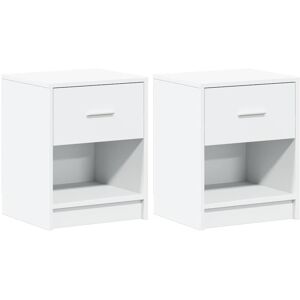 Latitude Run Bedside Cabinets 2 Pcs With Drawer 40X34x50 Cm White 50cm H X 40cm W X 34cm D