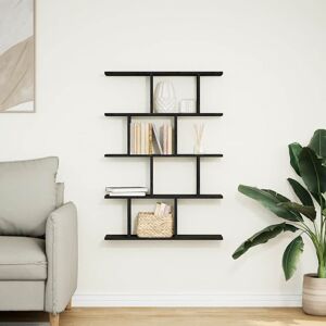 Latitude Run Wall Cube Shelf 12 Compartments Grey Sonoma Engineered Wood Black 100cm H X 70cm W X 18cm D