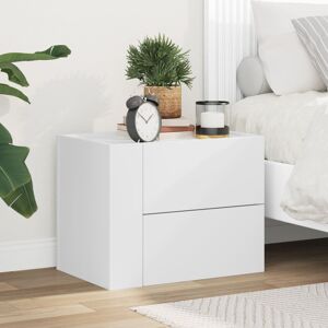 17 Stories Wall-Mounted Bedside Cabinet 45X30x35 Cm White 35cm H X 45cm W X 30cm D