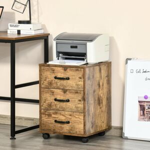17 Stories Erve 3 Drawer Filing Cabinet Brown 57cm H X 40cm W X 40cm D