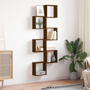 17 Stories Wall Cube Shelves 6 Pcs Smoked Oak 30X15x30 Cm Brown Oak 30cm H X 30cm W X 15cm D