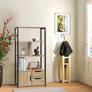 WOLTU 120Cm H x 58Cm W Standard Bookcase Light Wood 120cm H X 58cm W X 24cm D