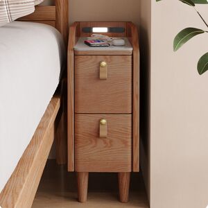 Brayden Studio Modern Narrow Smart Nightstand Cherry Bedside Table With Sensor Light & Usb Port Yellow 50cm H X 25cm W X 40cm D