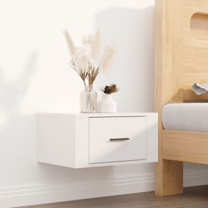 17 Stories Wall-mounted Bedside Cabinets 2 pcs High Gloss White 25cm H X 50cm W X 36cm D