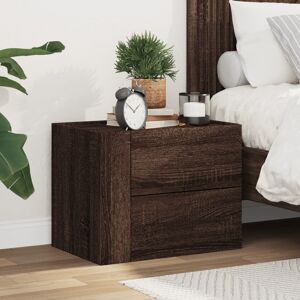 17 Stories Wall-Mounted Bedside Cabinet 45X30x35 Cm Brown Oak 35cm H X 45cm W X 30cm D
