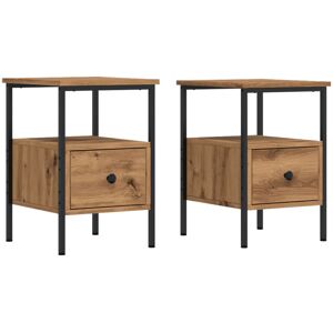 Borough Wharf Montclaire Bedside Cabinets 2 pcs 34x36x50 cm Engineered Wood Artisan Oak 50cm H X 34cm W X 36cm D