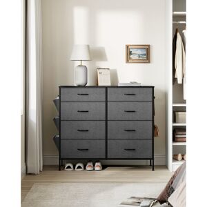 17 Stories Chest Of Drawers For Bedroom, 8 Fabric Drawers With Side Pockets, Drawer Dividers, Storage Organiser Unit For Living Room, Hallway, 35 X 107 X 93 Cm Charcoal Grey/Slate Grey