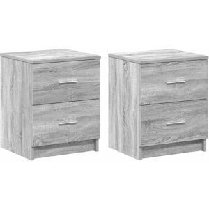 Alpen Home Bedside Cabinets 2 Pcs With 2 Drawers 40X36x50 Cm Grey Sonoma 50cm H X 40cm W X 36cm D