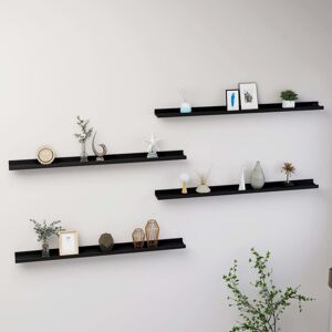17 Stories Gracelinn 4 Piece Floating Shelf Black 3cm H x 100cm W x 9cm D