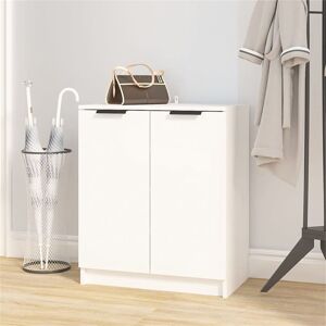 Latitude Run Shoe Cabinet Engineered Wood Hall Shoe Holder Cupboard Organiser Shelf White 8
