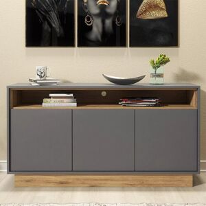 17 Stories 130cm Modern Sideboard Industrial TV Unit Vintage Oak Cabinet Cupboard Sideboard Grey Oak 50