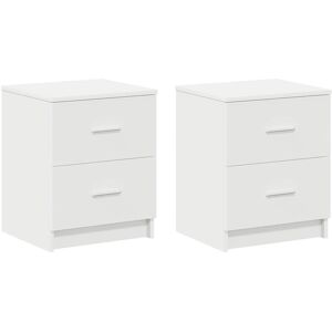 Alpen Home Bedside Cabinets 2 Pcs With 2 Drawers 40X36x50 Cm White 50cm H X 40cm W X 36cm D