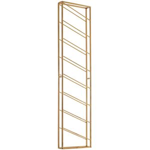 Brayden Studio Wall Mounted Wine Rack Design wall shelf for the kitchen Wall Mounted Bottle Rack Golden 150cm H X 36cm W X 8cm D
