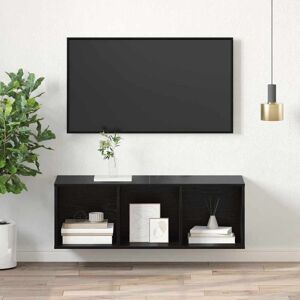 Alpen Home Wall-Mounted TV Cabinet Wall-Mounted Black Oak 107cm H x 37cm L x 37cm W