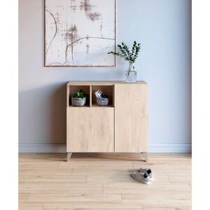 Ebern Designs 12 Pair Shoe Storage Cabinet Light Oak/Mink 12