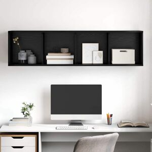 Alpen Home Wall-Mounted TV Cabinet Wall-Mounted Black Oak 142.5cm H x 37cm L x 37cm W
