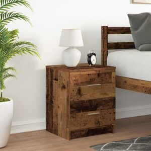 Latitude Run Bedside Cabinet With 2 Drawers 40X36x50 Cm Old Wood 50cm H X 40cm W X 36cm D