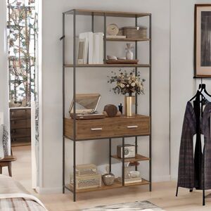 Rafaelo Mobilia Heavy Duty Wall-Mounted Metal Clothes Rail With Shelves 178cm H X 61cm W X 31cm D