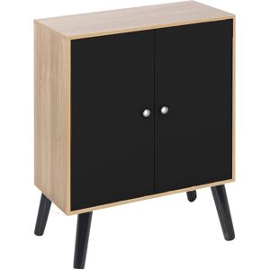 17 Stories Rachal Bookcase Oak/Black/Beech 80cm H X 60cm W X 30cm D
