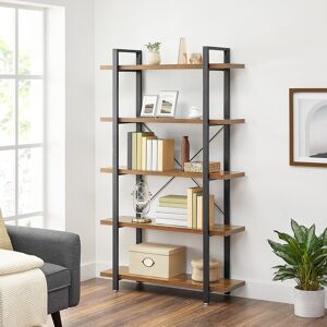 Trent Austin Design Danna Bookcase Rustic Brown/Black 177.5cm H X 105cm W X 33.5cm D