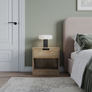 17 Stories 1 Drawer Bedside Table Nightstand Shelf Cabinet Storage Unit Bedroom Furniture Natural 46.5cm H X 45cm W X 35cm D
