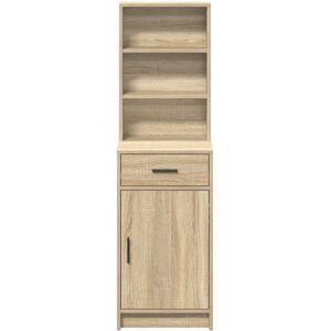 Latitude Run Black Oak Engineered Wood Medium Sideboard Rectangular Modern Sonoma Oak 135cm H X 40cm W X 41cm D