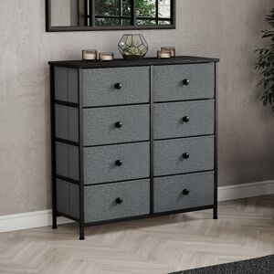 17 Stories Chorley 8 Drawer Fabric Drawer Chest UKFR Certified Grey/Black 81.5cm H X 80cm W X 29.8cm D