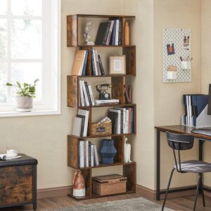 Alpen Home Bookshelves, 6-Tier Bookcase, Room Divider, Cube Display Shelf, Freestanding Storage Shelf, Modern Style, For Living Room, Bedroom, Office, Brown 190.5cm H x 70cm W x 24cm D