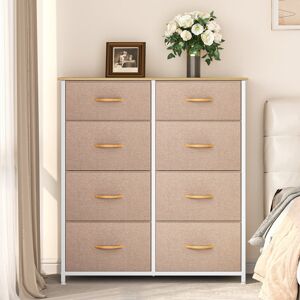 Blue Elephant Marbleton 8 Drawer Chest of Drawers, 85.6Cm W Bedroom Drawers Khaki 232.16cm H X 199.9cm W X 70.87cm D