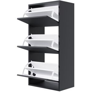 Selsey Living Veldio Wall-Mounted Three-Tier Shoe Cabinet 50 cm Black 4