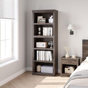 Alpen Home 3/5 Tier Bookcase, Freestanding Wooden Bookshelf Storage Organizer Display Shelf, Bookcase Shelving Unit for Display of Books & Home Decor Black (5 Shelves) 171.2