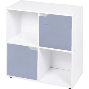 Ebern Designs Square 4 Cube Anthracite Oak Bookcases + 2 Grey Doors White/Grey 61cm H X 60cm W X 29cm D