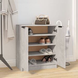 Latitude Run Shoe Cabinet Engineered Wood Hall Shoe Holder Cupboard Organiser Shelf Concrete Grey 8